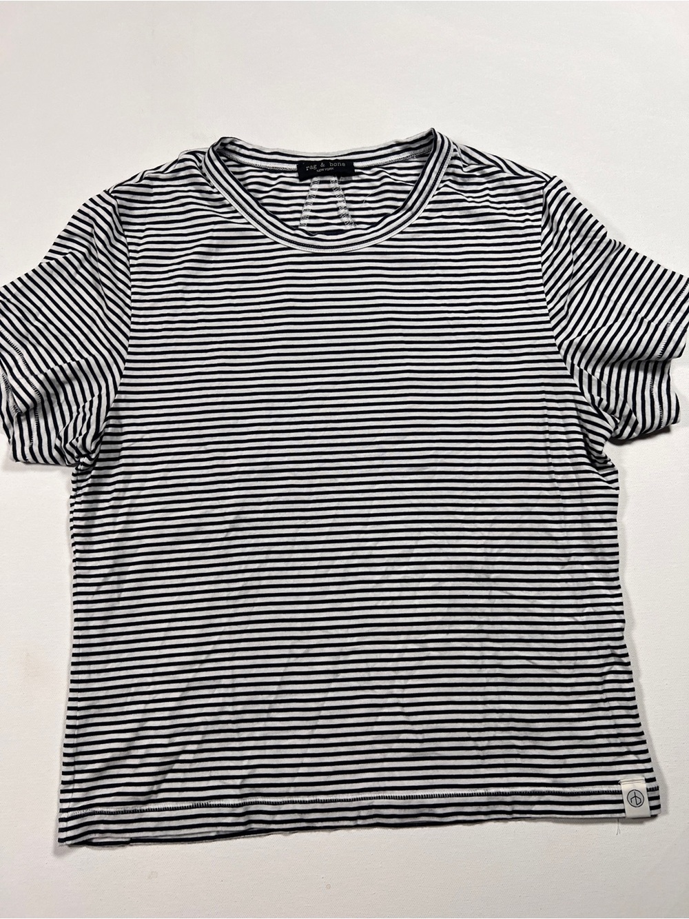 Rag & Bone Stripe Baby Tee black and white